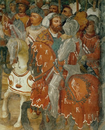 Dois concorrentes num torneio (fresco) de Girolamo Romanino