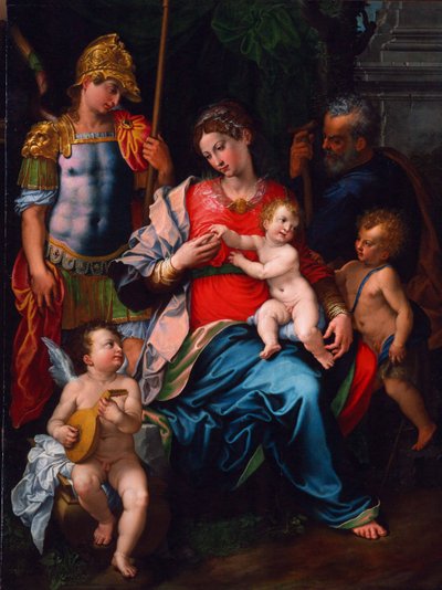 Virgem e Menino com os Santos João Batista, Miguel Arcanjo e José, 1545 de Girolamo Sciolante da Sermoneta