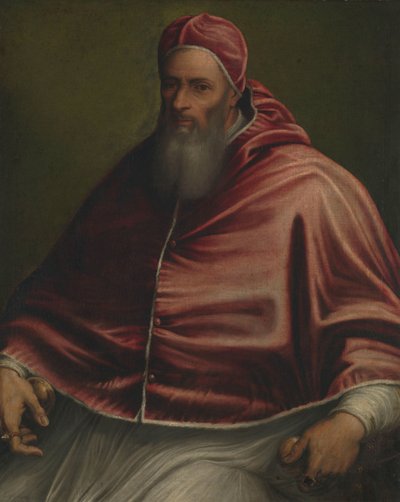 Papa Júlio III (anteriormente intitulado Papa Paulo III) de Girolamo Sicciolante (circle of)