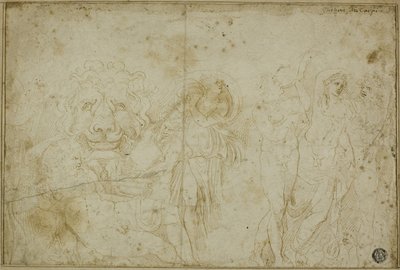 Sarcófago do Palácio de Blenheim: Bacchanale com cabeça de leão de Girolamo da Carpi