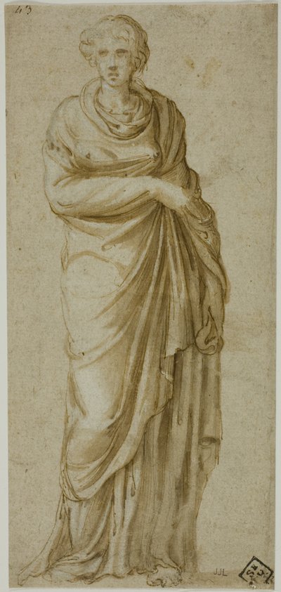 Figura Permanente Fêmea Drapeada de Girolamo da Carpi