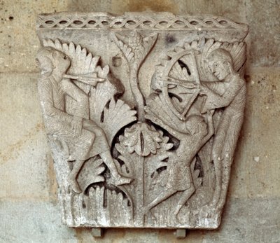 A morte de Caim (capital esculpido) de Gislebertus