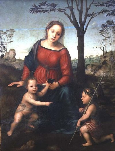 Madonna e Criança com o Menino João Batista de Giuliano Bugiardini
