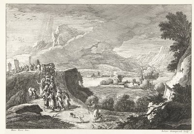 Paisagem com cortejo fúnebre Paisagens italianas (título da série) de Giuliano Giampiccoli