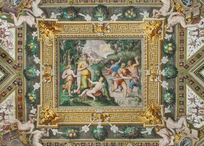 Salão de Latona: a Deusa, Rocca dei Rossi, San Secondo, Parma, Itália de Giulio (school of) (attr.to) Romano