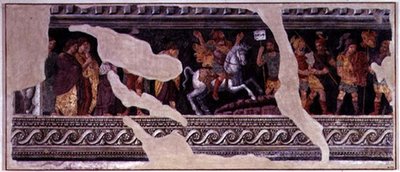 Fragmento de uma cena de um triunfo (fresco) de Giulio (school of) Romano