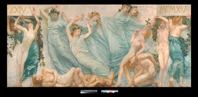 Díptico: Risveglio Pintura de Giulio Aristide Sartorio (1860-1932) 1906 Dim 180,5 x 398,5 cm Coleção particular (Díptico, pintura de Giulio Aristide Sartorio Coleção particular) de Giulio Aristide Sartorio