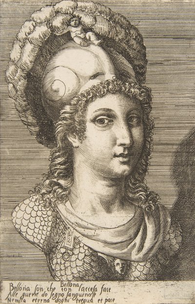Busto de Belona, c. 1531-76. de Giulio Bonasone