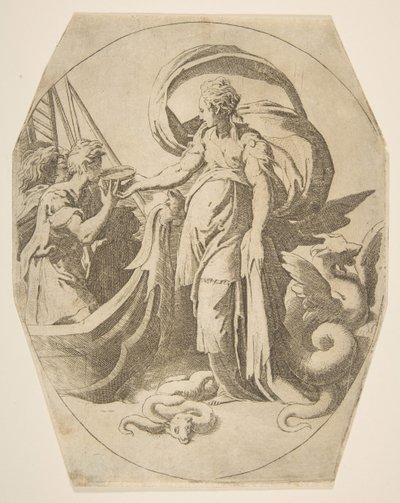 Circe e os Companheiros de Ulisses, século XVI. de Giulio Bonasone