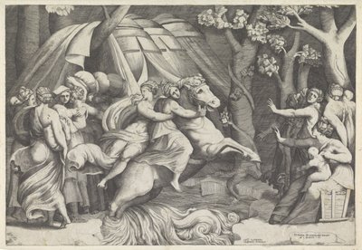 Cloelia atravessa o Tibre de Giulio Bonasone