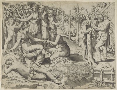 Flora dá uma coroa de flores de Giulio Bonasone