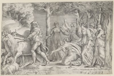 Hércules rouba o gado de Geryon de Giulio Bonasone