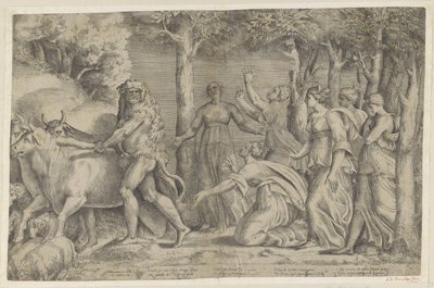 Hércules rouba os bois de Geryon de Giulio Bonasone
