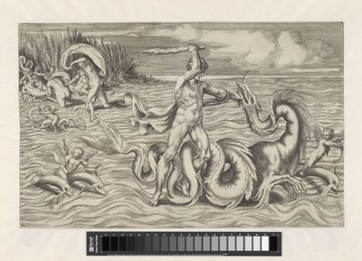 Hércules luta com Acheloüs de Giulio Bonasone