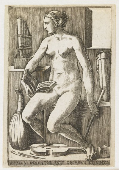 Música
Musica inventor fuit Orpheus et Linus (título sobre o objecto)
As sete artes liberais (título da série) de Giulio Bonasone