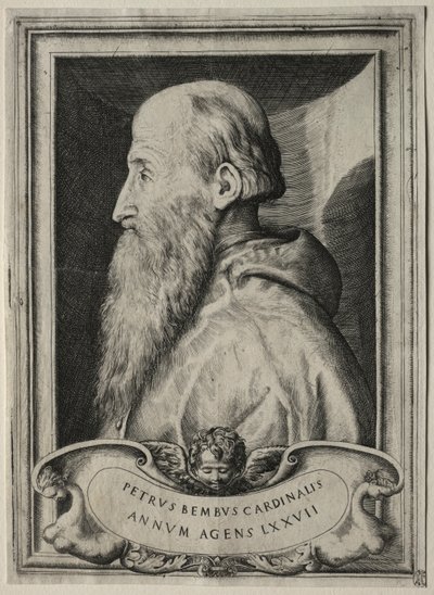 Retrato do Cardeal Pietro Bembo, 1547. de Giulio Bonasone