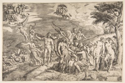 O julgamento de Paris, século XVI. de Giulio Bonasone