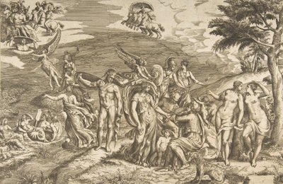 O Julgamento de Paris, c. 1550-60. de Giulio Bonasone