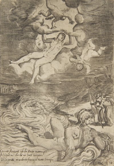 Vênus caindo com putti nas nuvens, de 