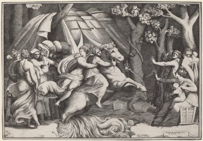 Clélia Atravessando o Tibre de Giulio Bonasone after Polidoro da Caravaggio