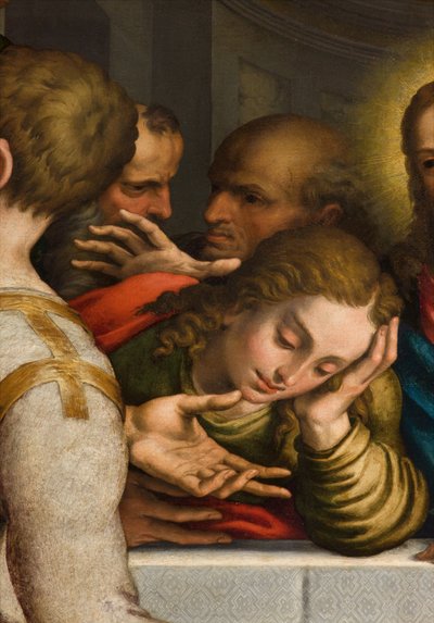 Capela do SS Sacramento, Segundo vão norte, Giulio Campi, Última Ceia, Detalhe 1569 de Giulio Campi