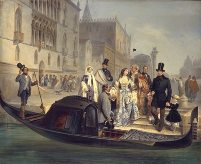 A família Tolstoi em Veneza, 1855 de Giulio Carlini