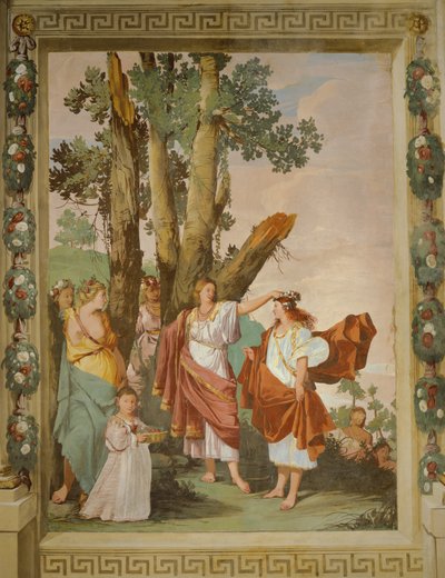 Coroação da ninfa Amaryllis, vencedor da corrida de Giulio Carpioni