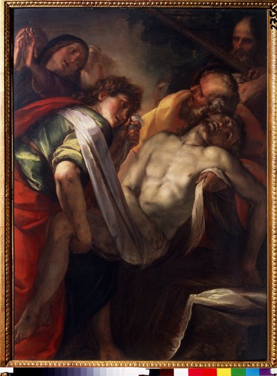 "O Entombamento de Cristo" Pintura de Giulio Cesare Procaccini (1574-1625) ca. 1620 Museu Pushkin, Moscovo de Giulio Cesare Procaccini