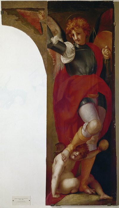 Michael Archangel (óleo sobre madeira, cerca de 1519) de Giulio Cesare Procaccini