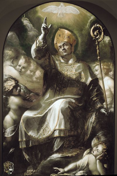 São Carlos Borromeo em Glória (óleo sobre tela de Giulio Cesare Procaccini