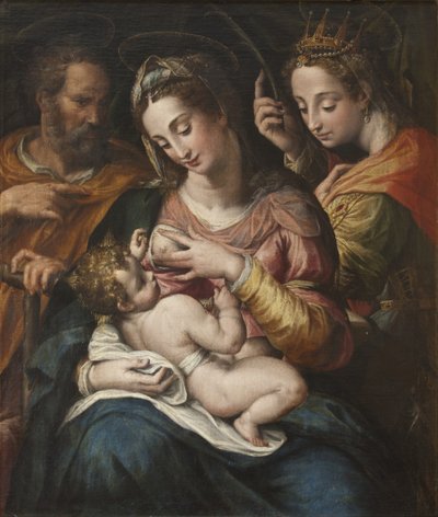 A Sagrada Família com Santa Catarina, c.1600 de Giulio Cesare Procaccini