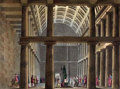 Interior do Partenon, início do século XIX - em “” O Traje Antigo e Moderno” de Jules Ferrario de Giulio Ferrario