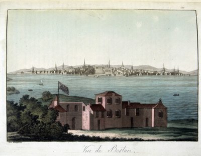 Vista da cidade de Boston - em "The old and modern costume", pelo Dr. Jules Ferrario, ed. Milão de Giulio Ferrario