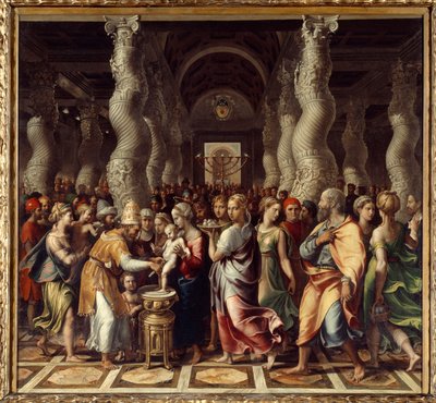 Cerimônia religiosa da circuncisão para a circuncisão de Cristo. Quadro de Giulio Pippi de "Jannuzzi dit Giulio Romano de Giulio Romano