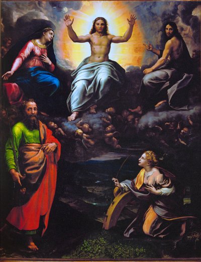 Deesis com os Santos Paulo e Catarina de Alexandria de Giulio Romano