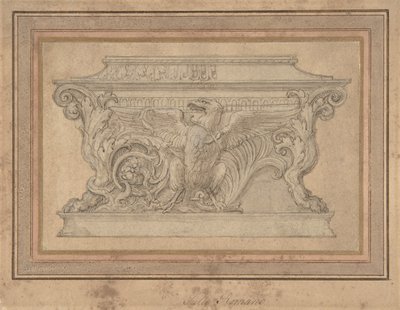 Projeto para um Caixão com a Águia Gonzaga, ca. 1527-46. de Giulio Romano