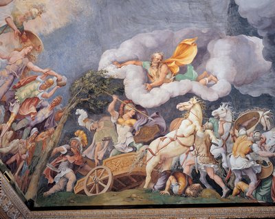 Diomedes mata Tideu, Fineu e Pandarus de Giulio Romano