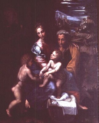 Madonna e Criança com S. Ana e S. João Baptista de Giulio Romano