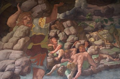 A Queda dos Gigantes Hall of the Giants de Giulio Romano