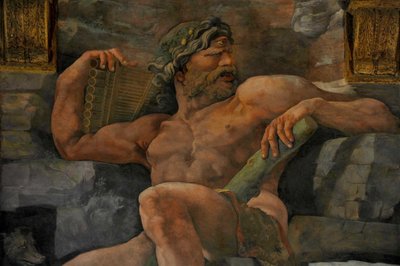 A Queda dos Gigantes Salão dos Gigantes, 1536 de Giulio Romano