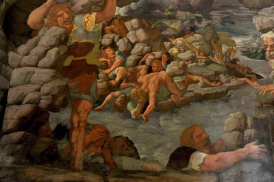 A Queda dos Gigantes Salão dos Gigantes, 1536 de Giulio Romano