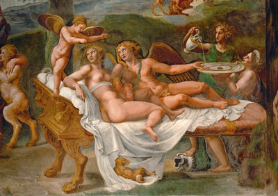 Os amantes (fresco) de Giulio Romano