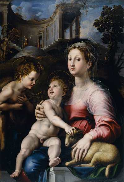 A Madona e o Menino com São João Batista de Giulio Romano