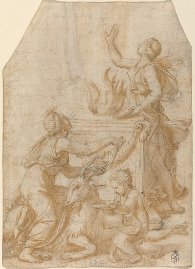 O sacrifício de uma cabra a Júpiter de Giulio Romano