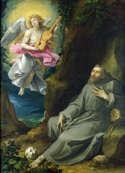 O Êxtase de São Francisco de Assis, c.1593 (óleo sobre tela) de Giuseppe Cesari