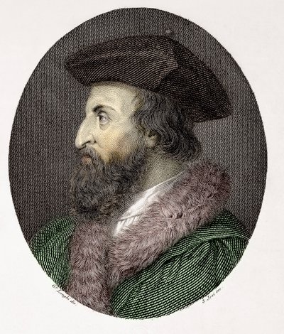 Retrato do médico, poeta e humanista italiano Girolamo Fracastoro (Hieronymus Fracastorius ou Jerome Fracastor) (1478/83-1553) Gravura Colecção Privada de Giuseppe (after) Longhi