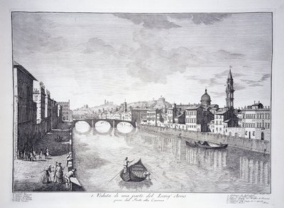 Vista de uma parte do rio Arno de Giuseppe (after) Zocchi
