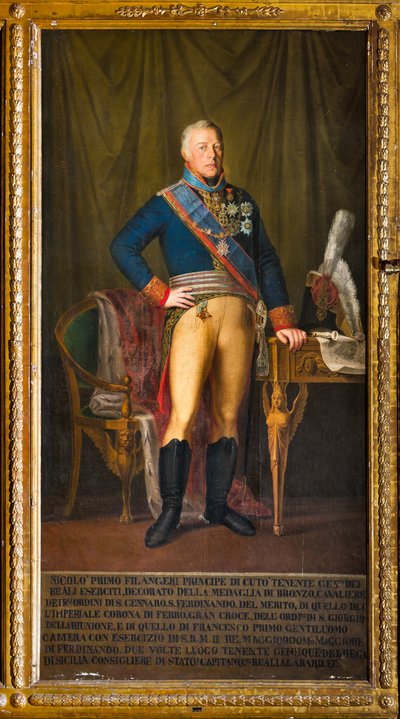 Retrato de Nicolo Filangeri, General Lieutenantof do Reino (óleo sobre tela) de Giuseppe (school of) Patania