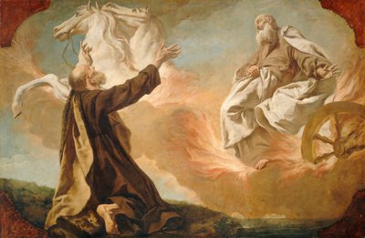 Elias Levado em uma Carruagem de Fogo, c. 17401755. de Giuseppe Angeli
