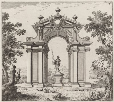 Arco do triunfo em uma paisagem de Giuseppe Antonio Landi